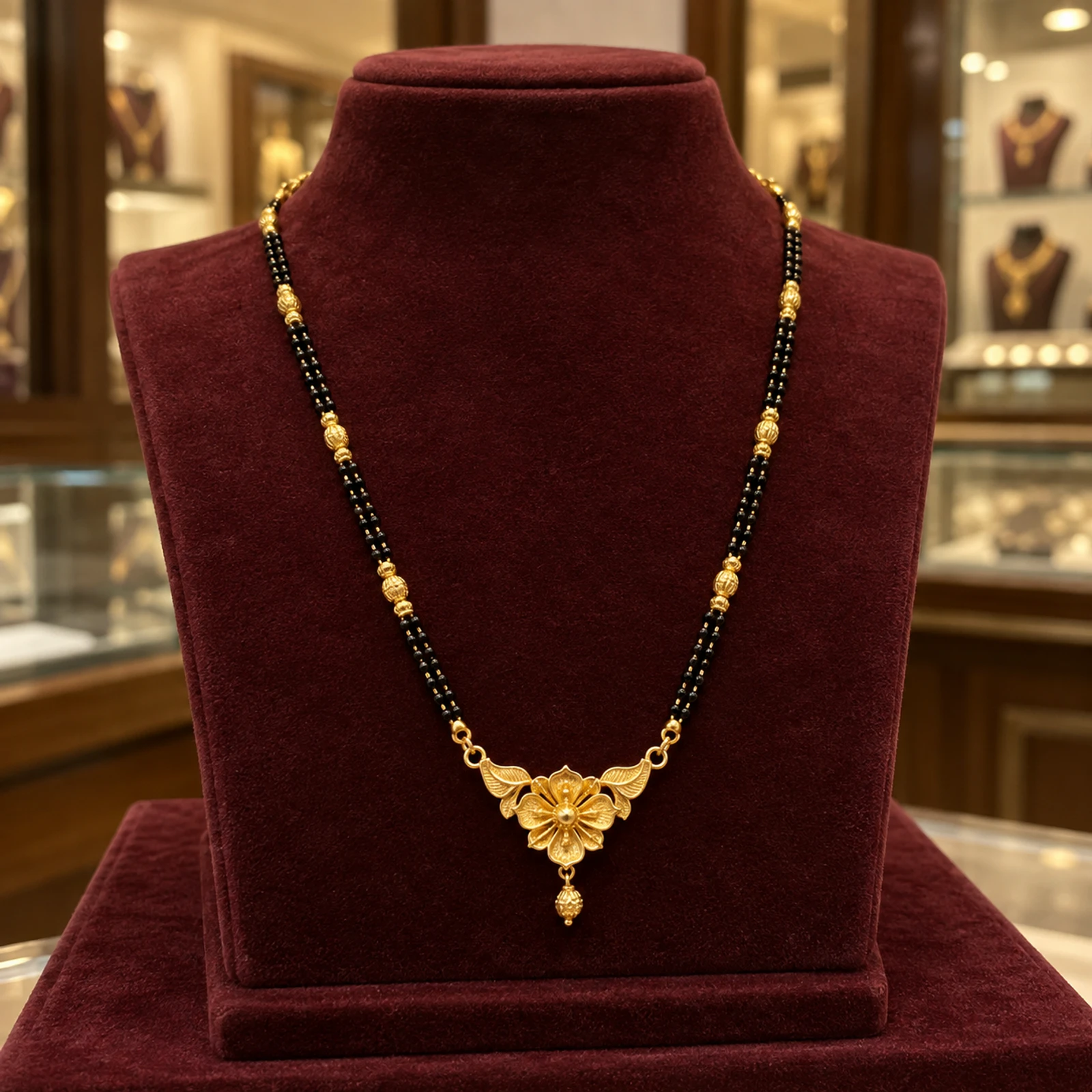 Meher Floral Mangalsutra jewellery design