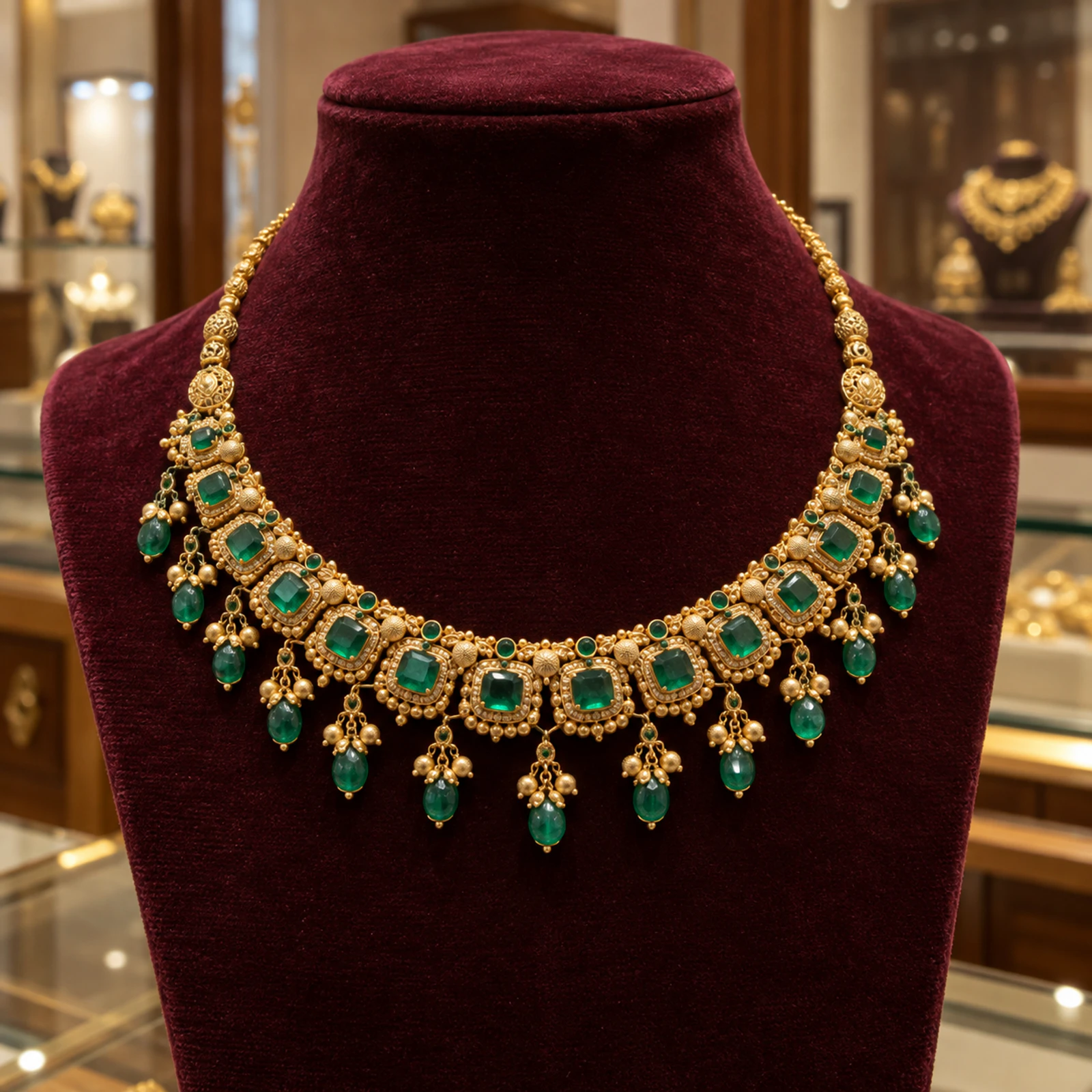 Meher Emerald Collar Necklace jewellery design