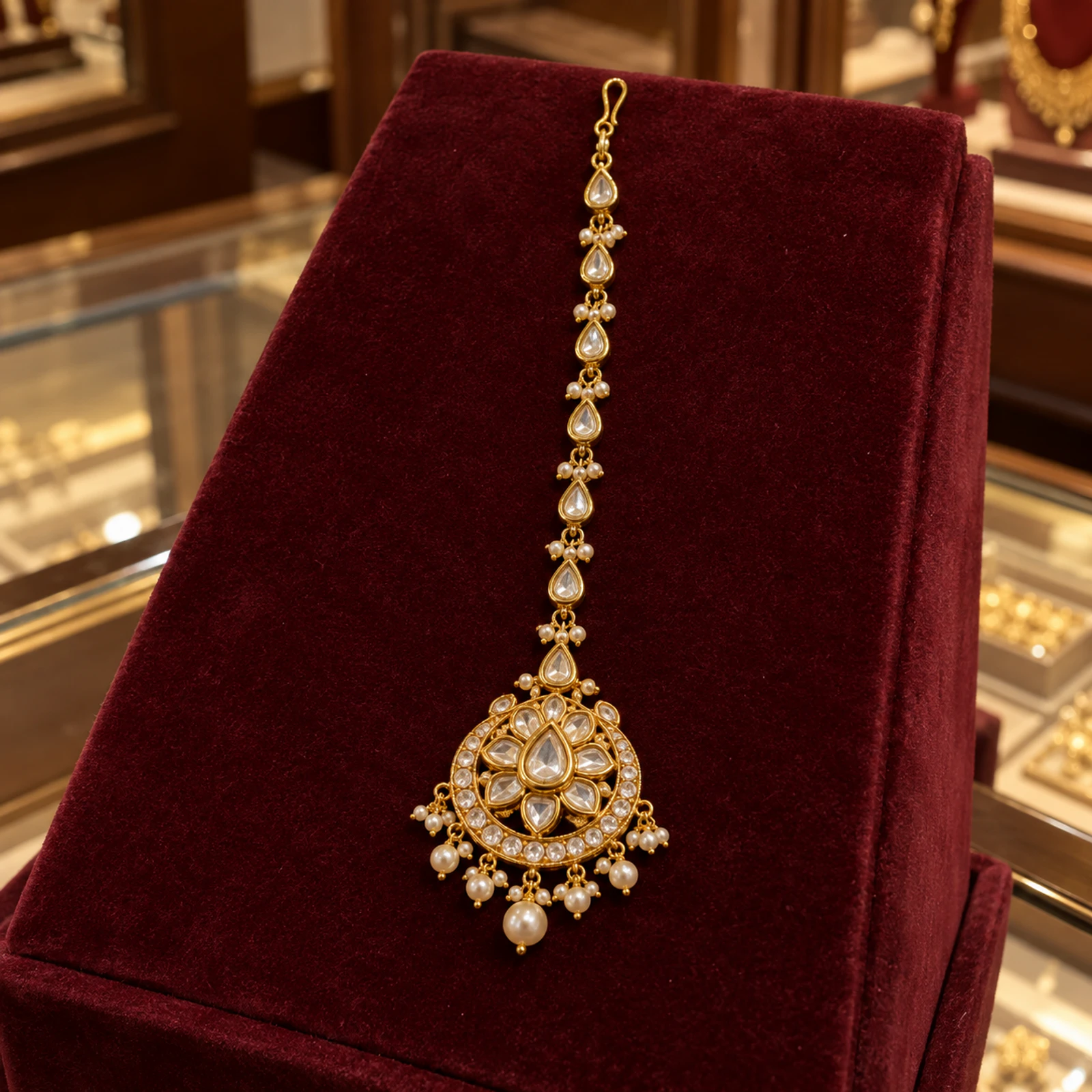 Noor Kundan Maang Tikka jewellery design