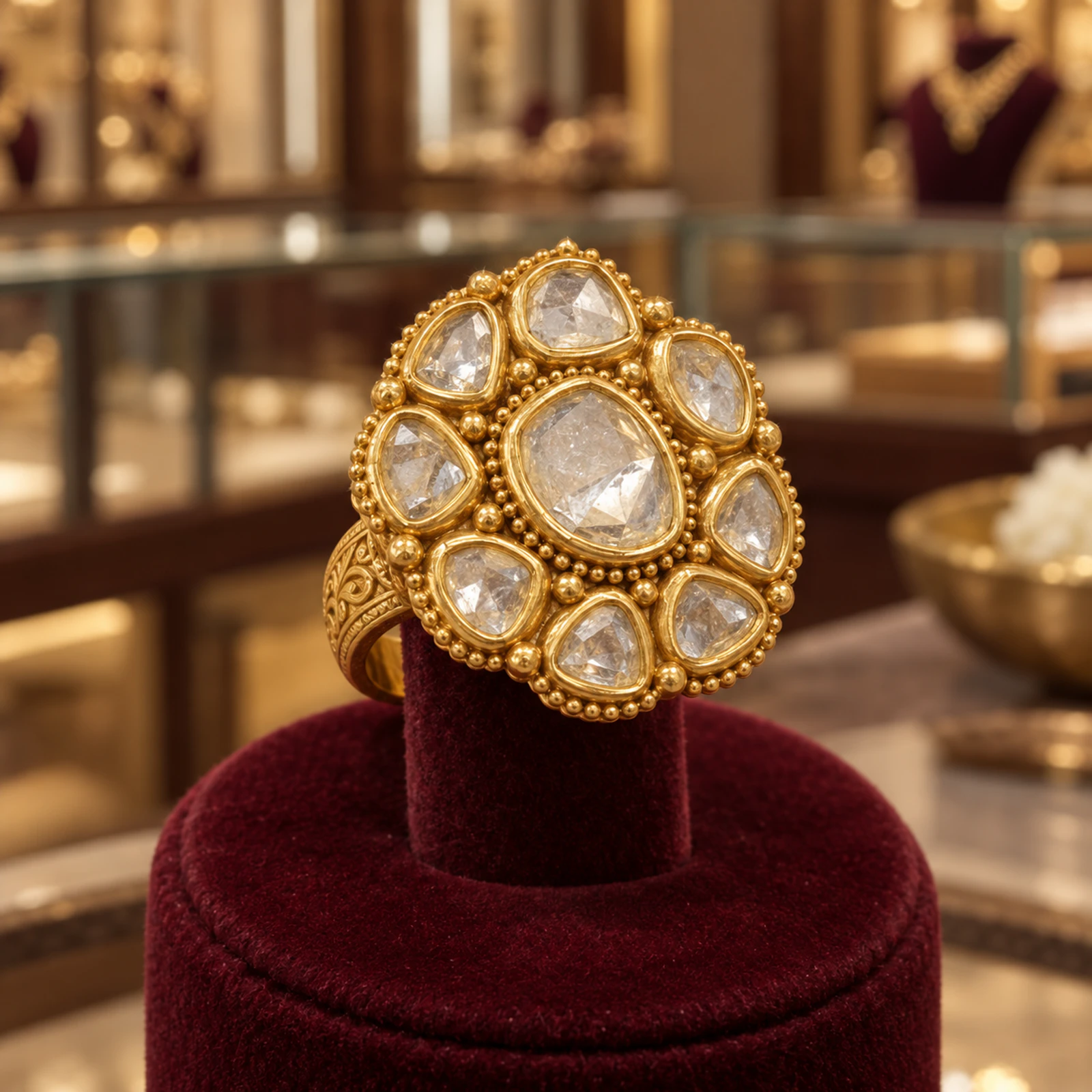 Advika Polki Statement Ring jewellery design