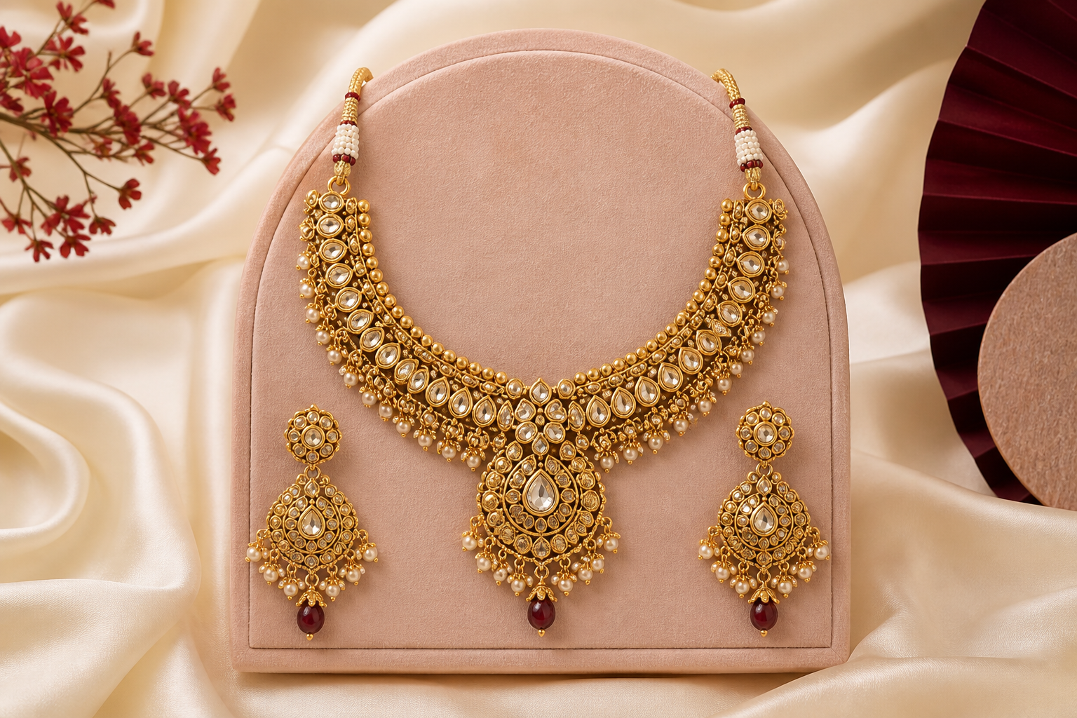 Editorial presentation of a coordinated jewellery set