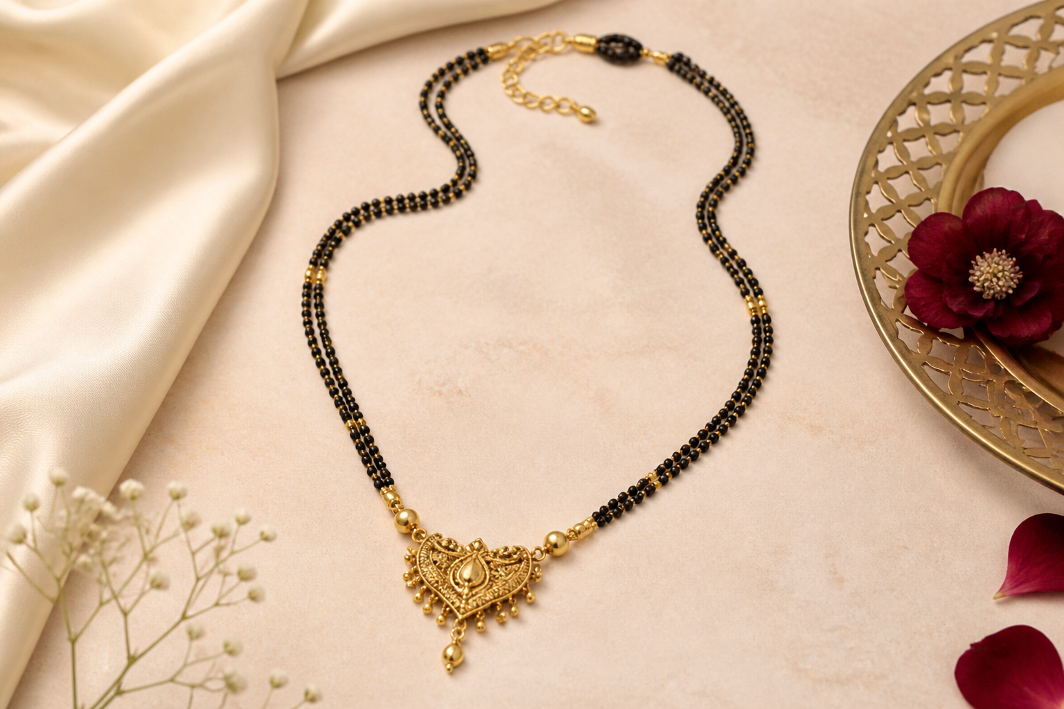 Editorial presentation of a traditional mangalsutra